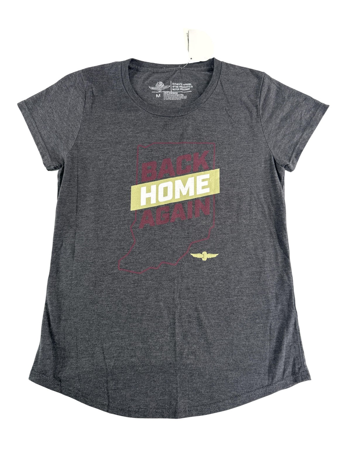 Indianapolis Motor Speedway Shirt Womens Medium Race Day Back Home Again Tee Rac