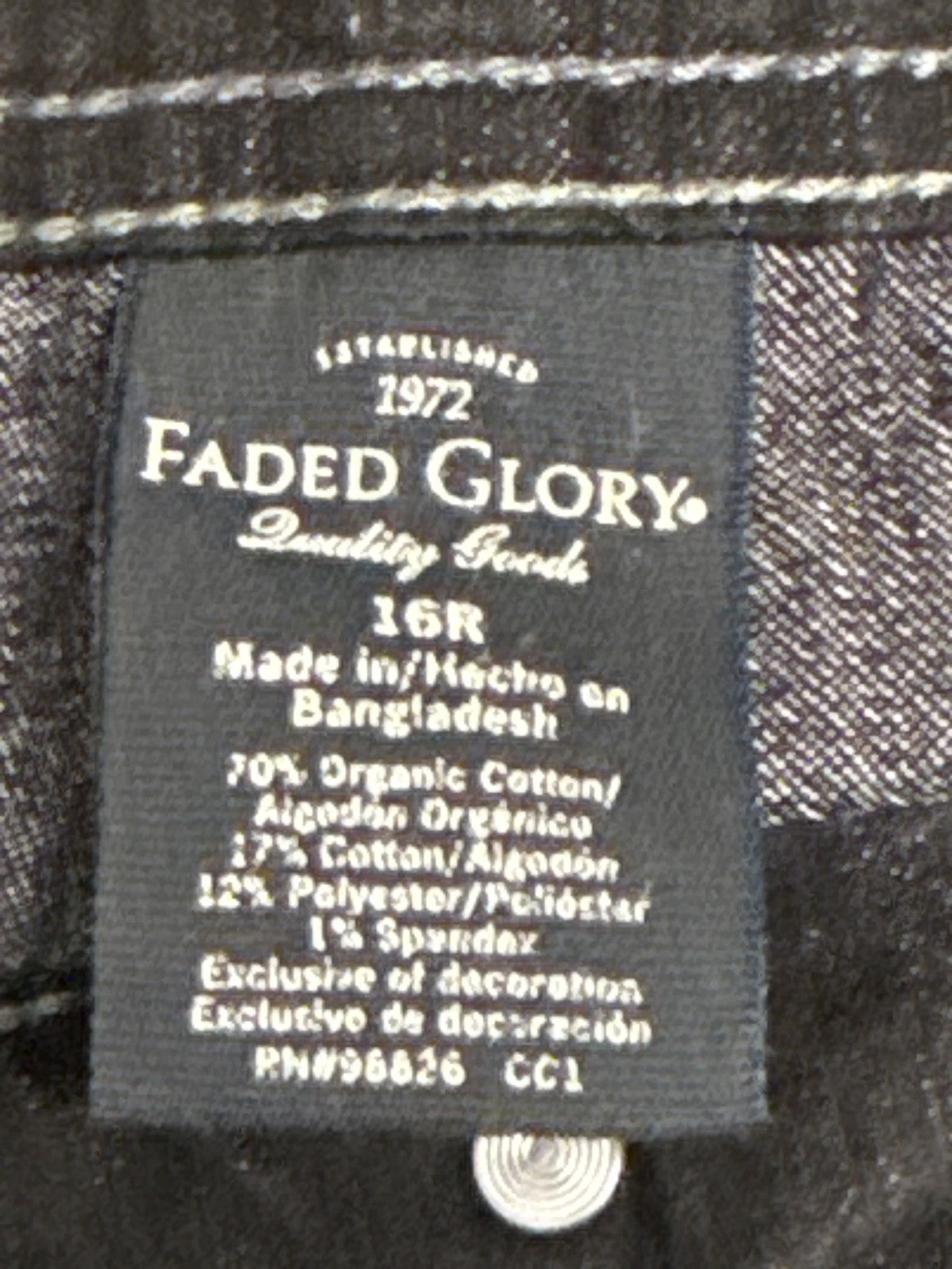 Faded Glory Flared Jeans 16R Womens 22x30 Black Denim Bell Bottom High Rise
