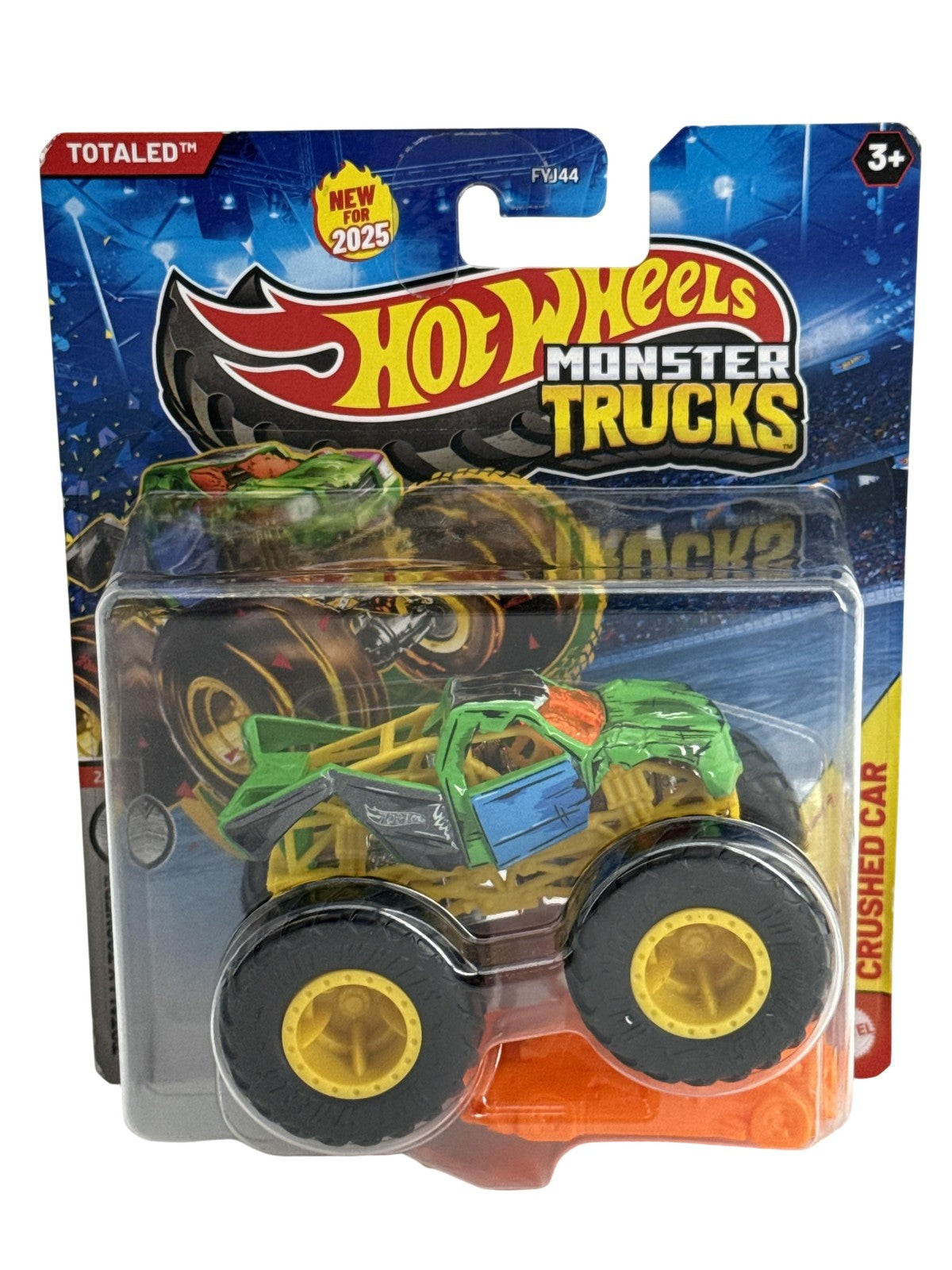 Hot Wheels Monster Trucks Totaled Totally Tooned 1:64 Diecast w Crushed Car 164