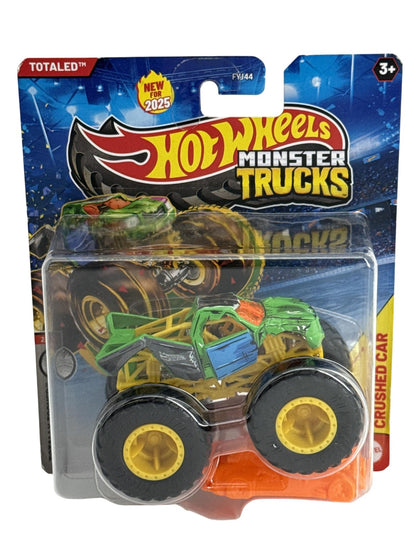 Hot Wheels Monster Trucks Totaled Totally Tooned 1:64 Diecast w Crushed Car 164