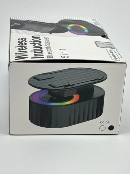 5-in-1 Wireless Induction Bluetooth Speaker Phone Holder RGB Light Rechargeable