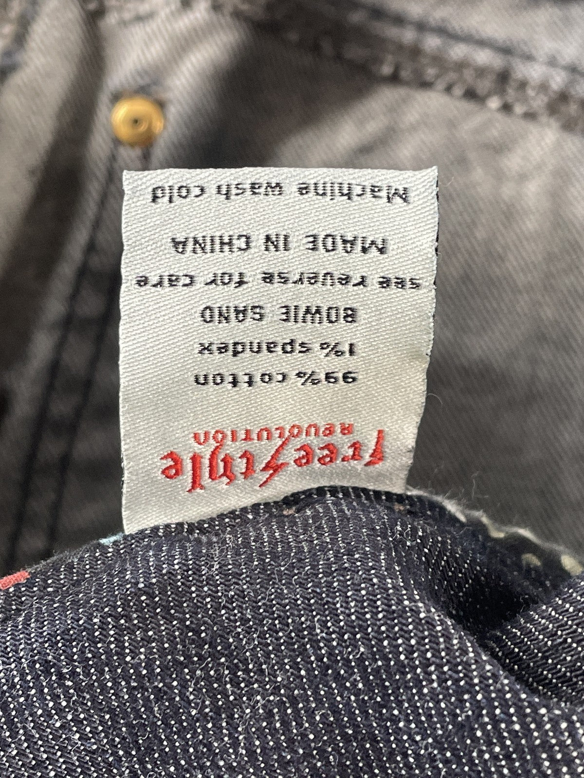 Freestyle Revolution Jeans Womens 22 Blue Bowie Sand Stretch Denim Straight Leg
