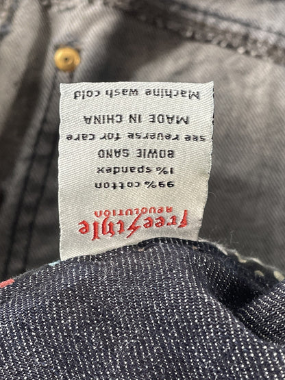 Freestyle Revolution Jeans Womens 22 Blue Bowie Sand Stretch Denim Straight Leg