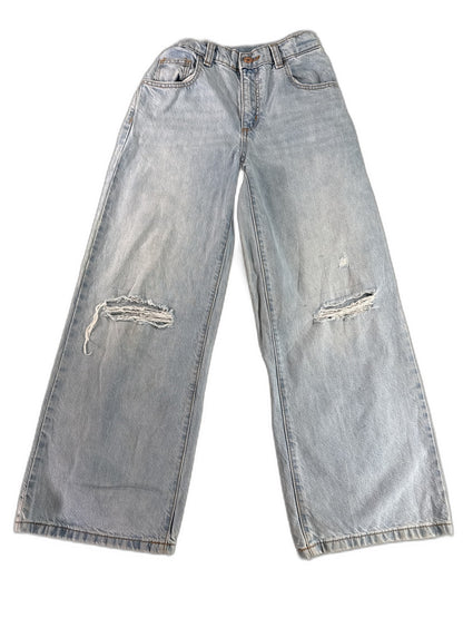 Art class Wide Leg Jeans Womens 8 Light Wash 100% Cotton Distressed Vintage