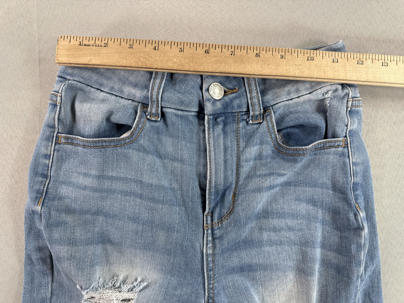 Wax Jean 3 Skinny Slim Fit Denim Womens 3/26 Blue Vietnam Y2K Distressed