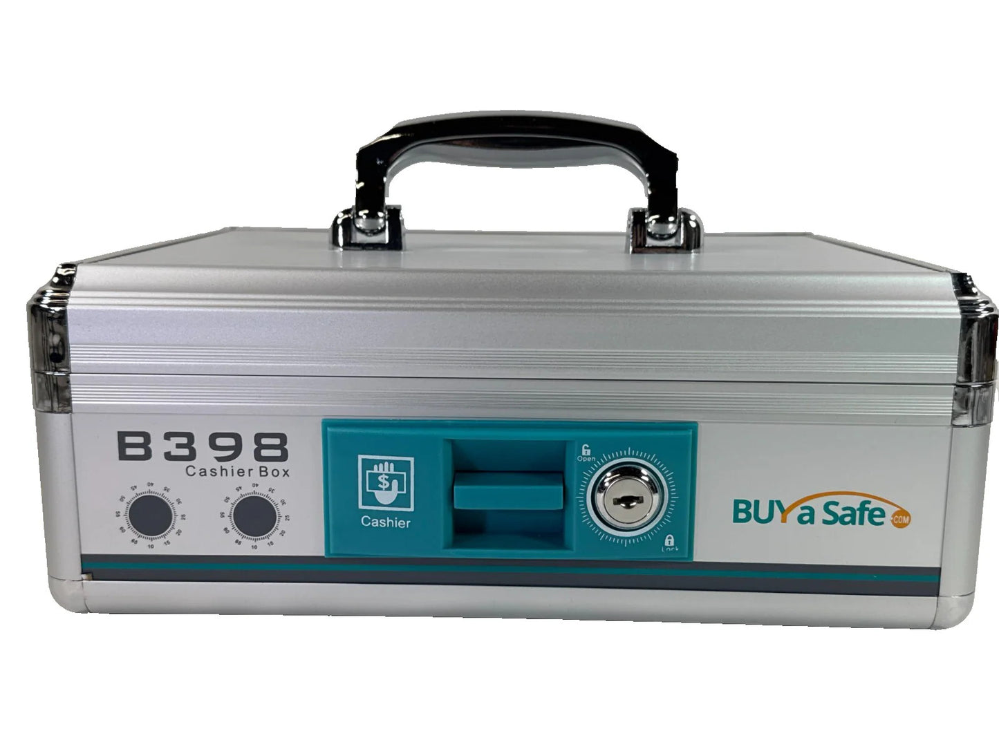 NEW Buy a Safe B398 Aluminum Cashier Box Lockable Cash Drawer NIB w/ Keys 2600