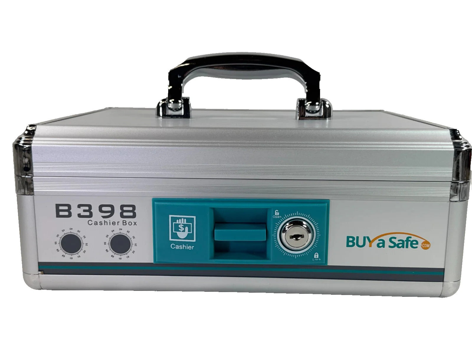 NEW Buy a Safe B398 Aluminum Cashier Box Lockable Cash Drawer NIB w/ Keys 2600