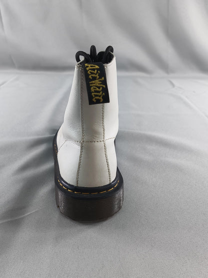 Dr. Martens 1460 Boots Womens Size 8 White Leather 8-Eye Lace Up Combat AirWair