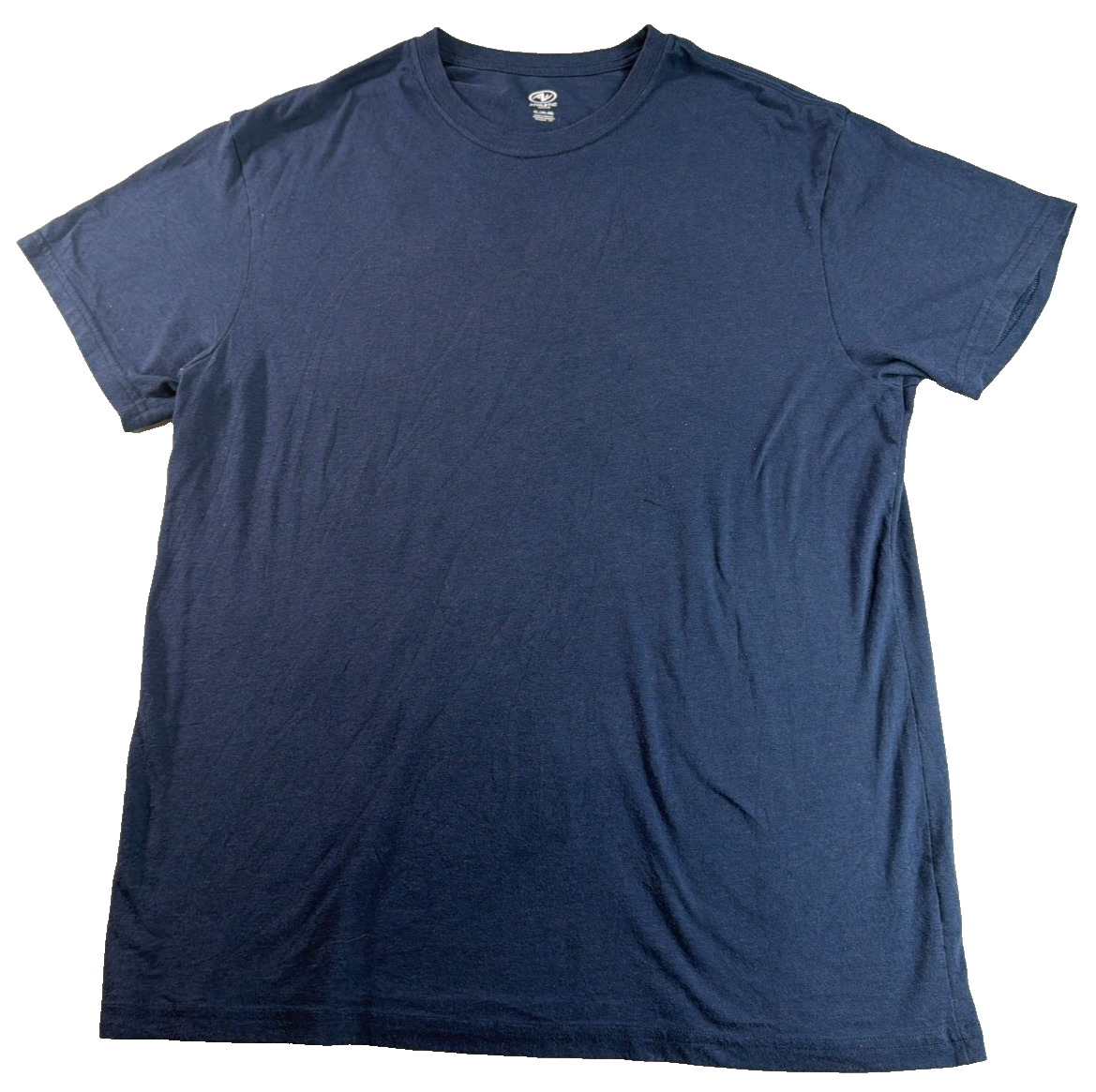 Athletic Works Men Navy Blue Crew Neck Short Sleeve T-Shirt XL 46-48 Soft Blend