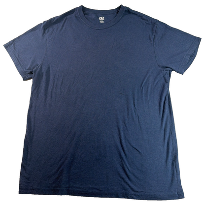 Athletic Works Men Navy Blue Crew Neck Short Sleeve T-Shirt XL 46-48 Soft Blend