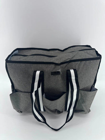 Trunab Gray Teacher Tote Bag Large Utility Work Organizer Pockets Shoulder Strap