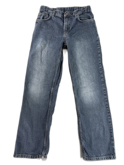 Faded Glory Straight Leg Jeans 16 Blue Distressed Cotton Organic Regular