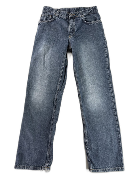 Faded Glory Straight Leg Jeans 16 Blue Distressed Cotton Organic Regular