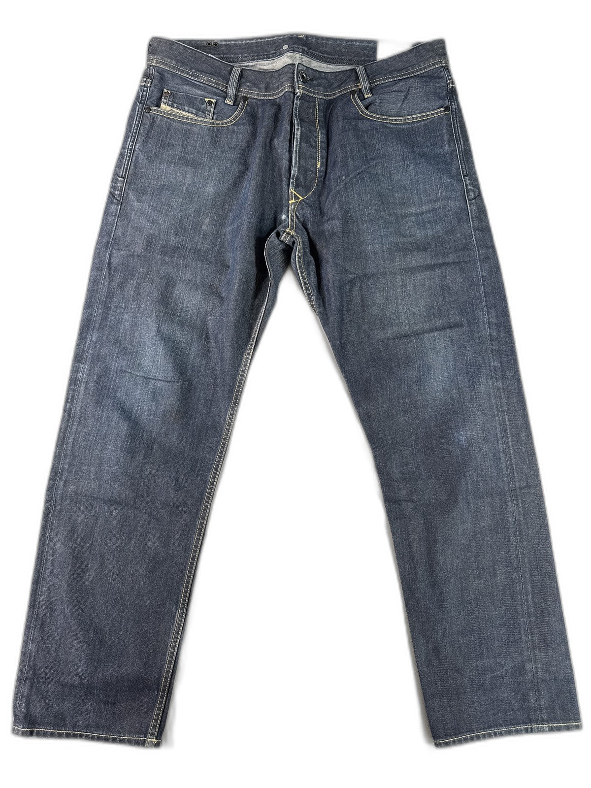 Diesel Straight Leg Jeans W36 L30 Blue 100% Cotton Mid Rise Pocket Button