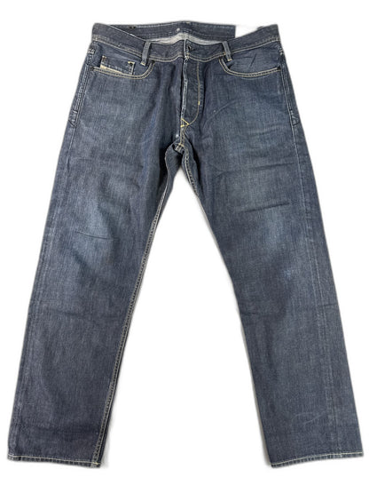 Diesel Straight Leg Jeans W36 L30 Blue 100% Cotton Mid Rise Pocket Button