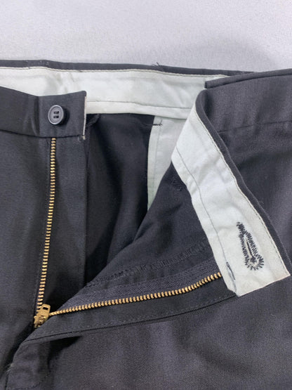 Edwards Chino Pants Mens 36 Black Flat Front Poly Cotton Uniform Work Unbranded