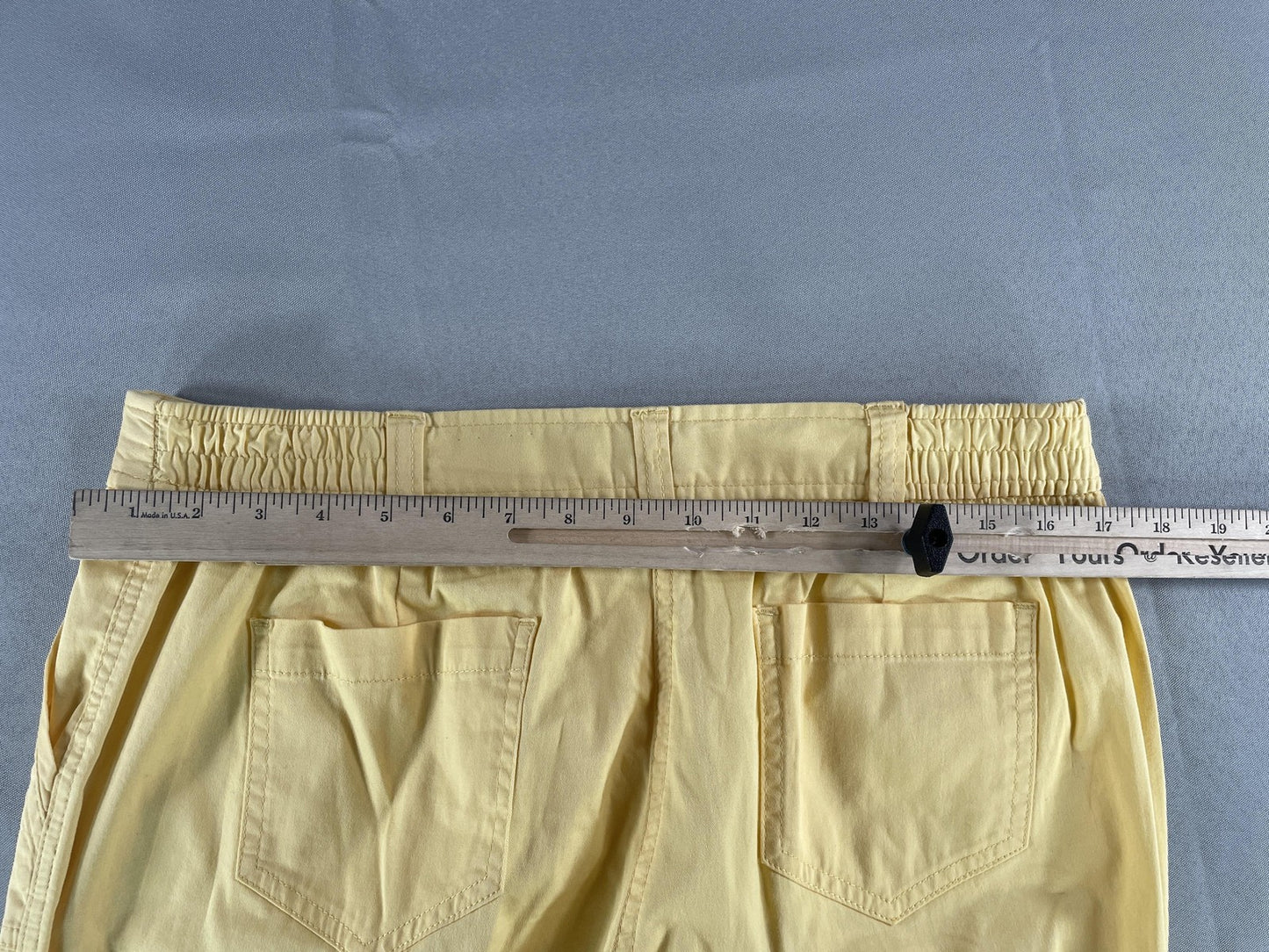 Karen Scott Pants Womens 10 Yellow Cropped Capri Cotton Spandex Stretch Casual