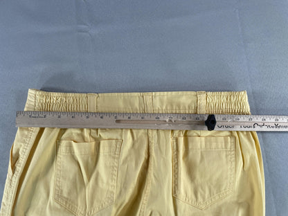 Karen Scott Pants Womens 10 Yellow Cropped Capri Cotton Spandex Stretch Casual