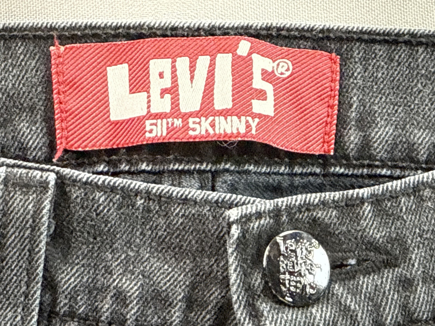 Levi's 511 Straight Fit Jeans 27X27 Black Cotton Elastane Regular Classic