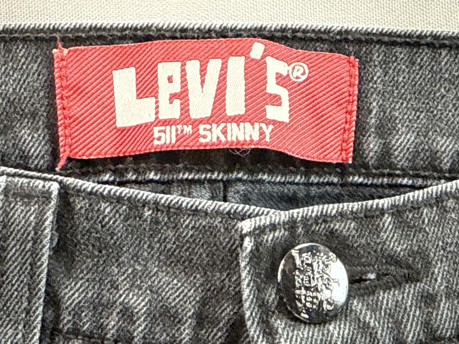 Levi's 511 Straight Fit Jeans 27X27 Black Cotton Elastane Regular Classic