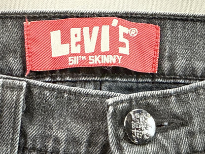 Levi's 511 Straight Fit Jeans 27X27 Black Cotton Elastane Regular Classic
