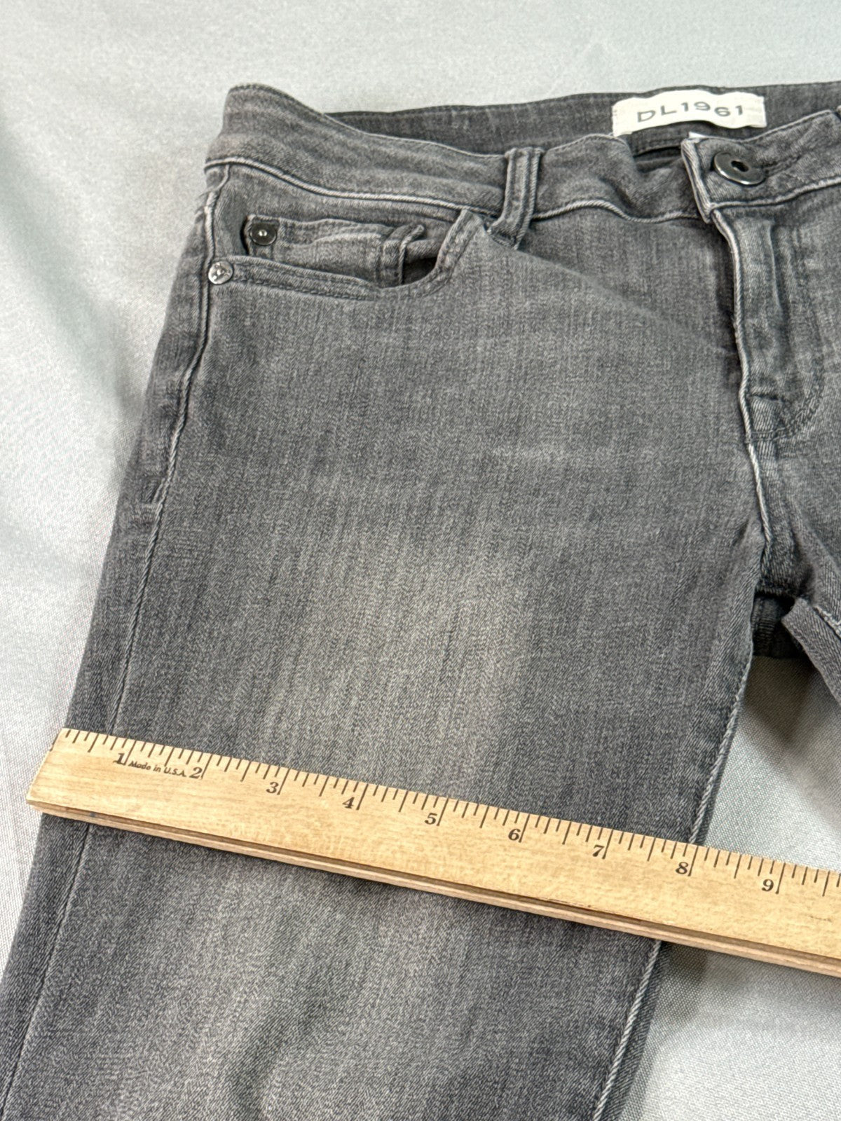 DL1961 Margaux Instasculpt Ankle Skinny Gray Stretch Jeans Women 28 Crop