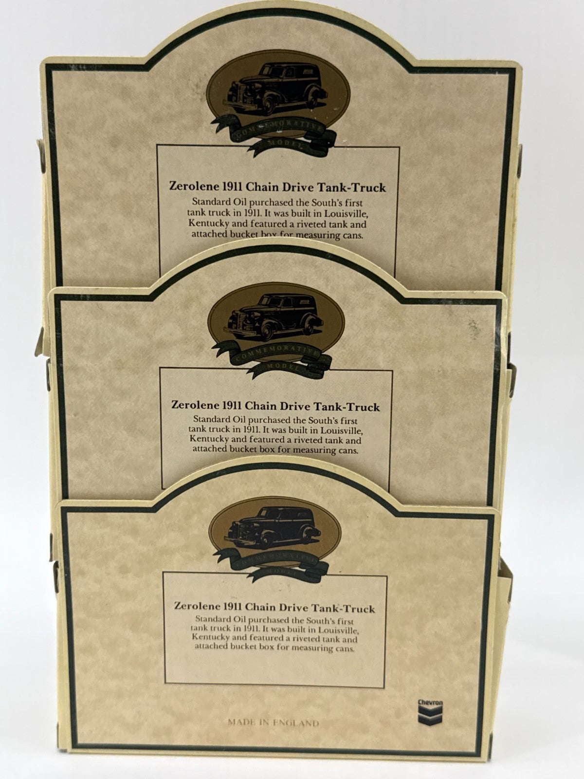 Chevron Tanker Truck Lot Zerolene Standard Oil Diecast England Boxed Set 925