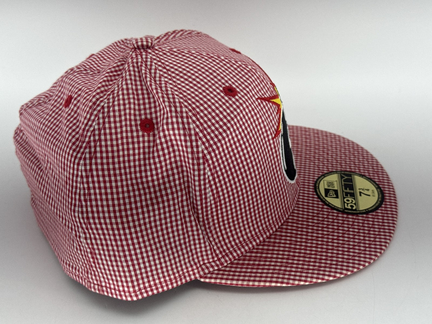 Hundreds 59FIFTY Atom Bomb Streetwear Hat 7 3 Red 100% Cotton Fitted Checkered