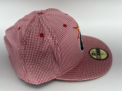 Hundreds 59FIFTY Atom Bomb Streetwear Hat 7 3 Red 100% Cotton Fitted Checkered