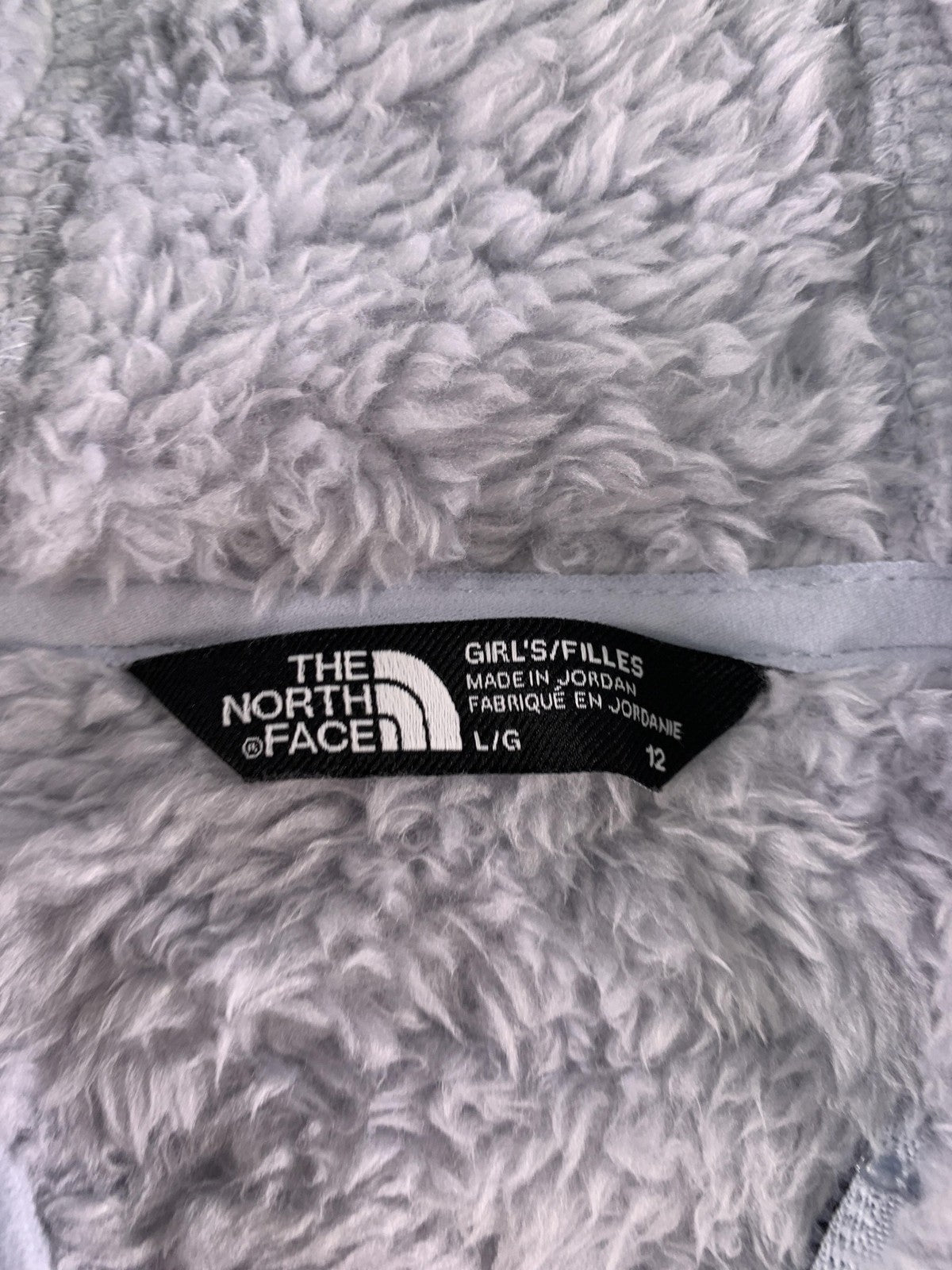 The North Face Hoodie Girls Large 12 Dusty Periwinkle Suave Oso Fleece Full Zip