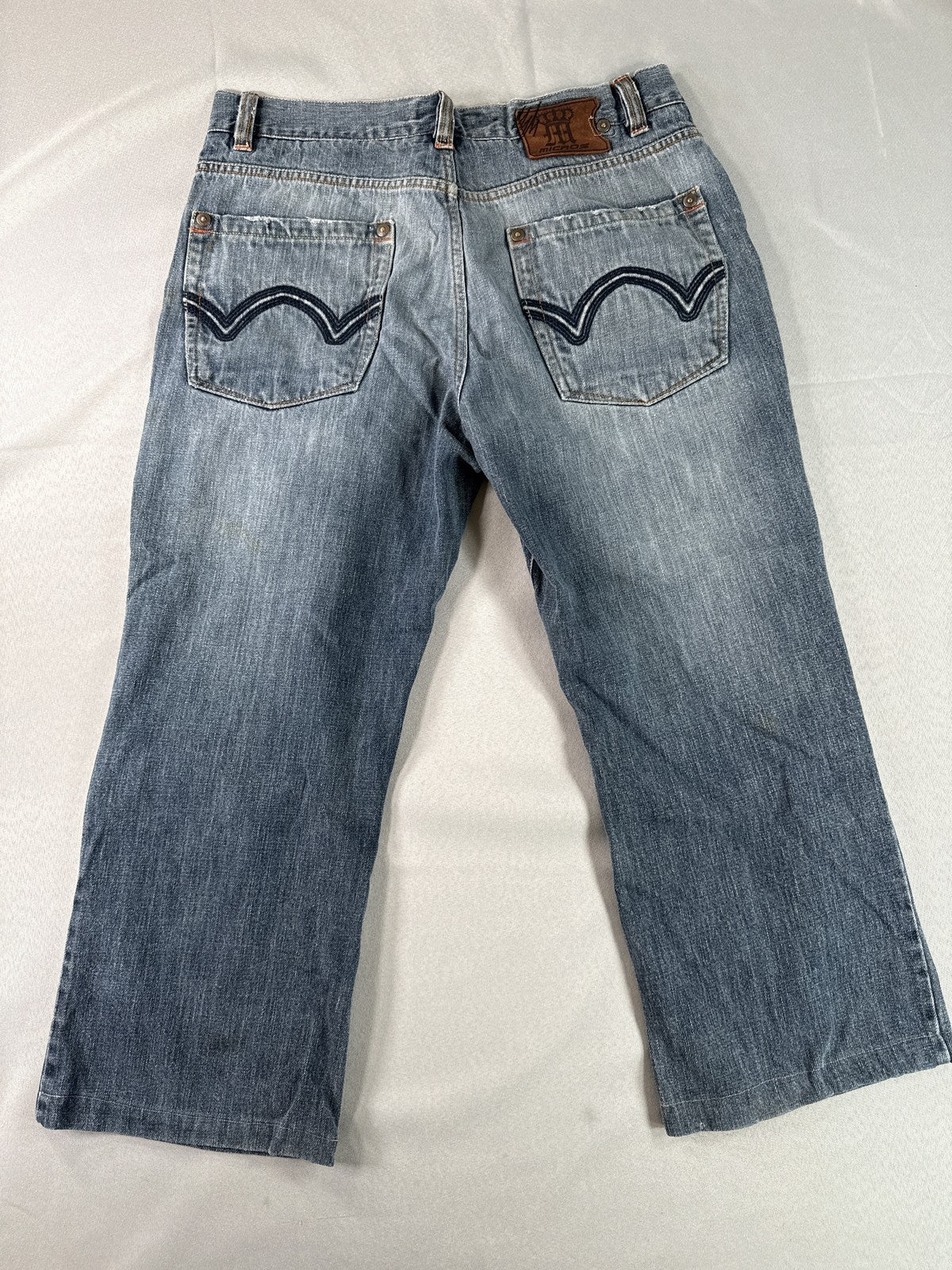 MICROS M2BX 385 Jeans 34x30 Blue 100% Cotton Straight Leg Classic Zip Fly