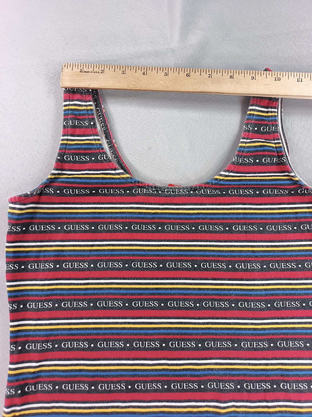 GUESS Tank Dress Womens M Multicolor Cotton Scoop Neck Sleeveless All Over Logo
