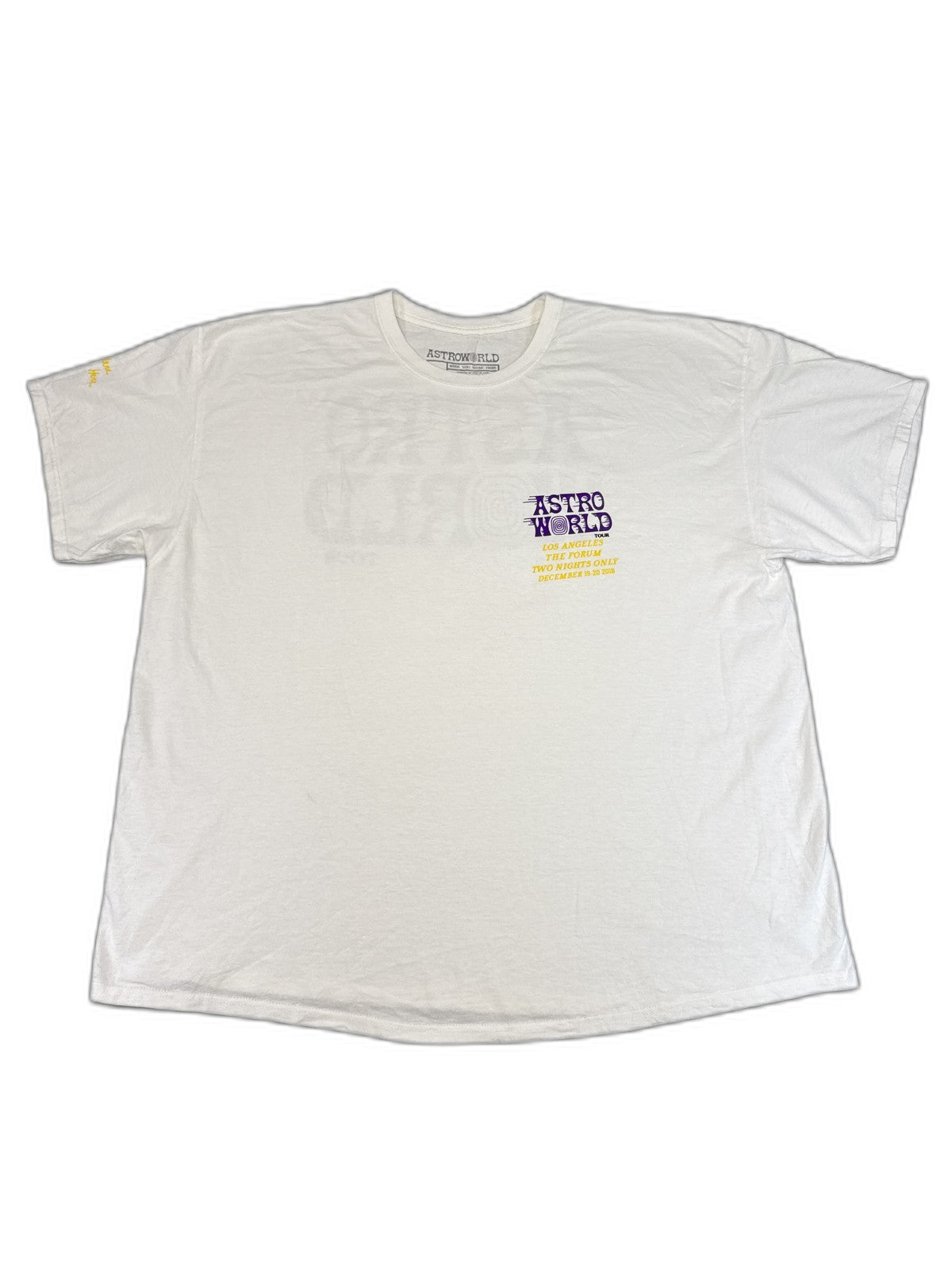 ASTROWORLD Tour Los Music Tee 3XL White 100% Cotton Graphic Crewneck Short