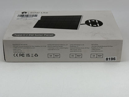 Netvue Solar Lite Panel Black Modern Type USB Energy High Efficiency Power White