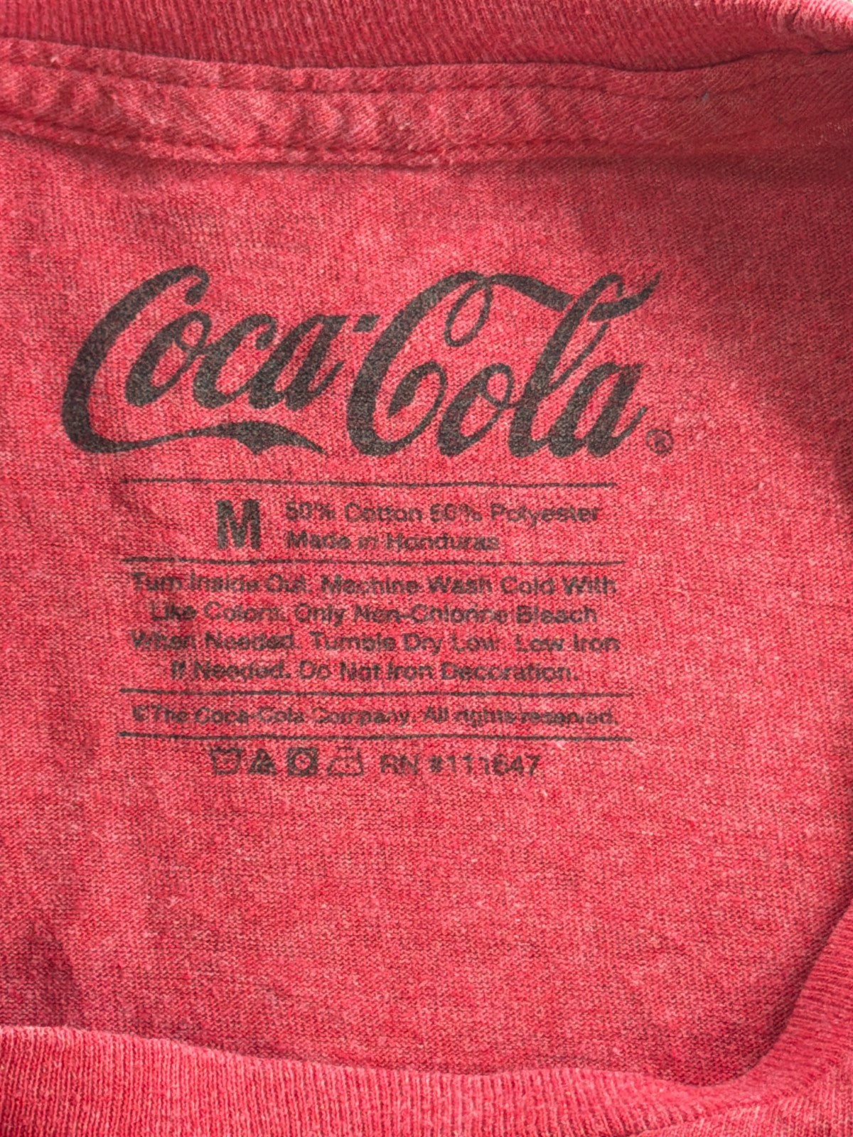 Coca Cola Coke T Shirt Red Logo Graphic Mens Medium Short Sleeve Classic Tee