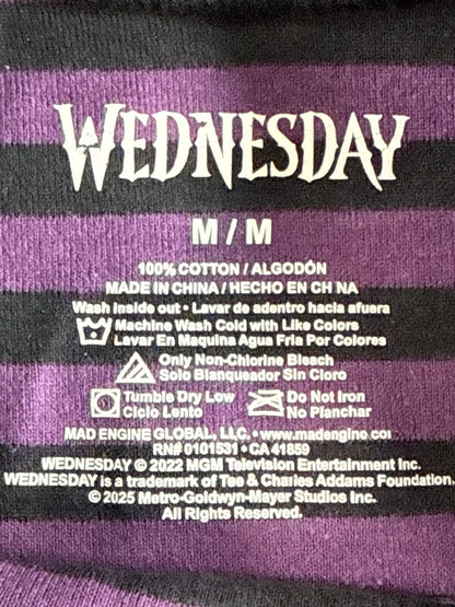 Mad Engine Wednesday Addams TV Show Graphic Tee M M/M Black/Purple 100% Cotton
