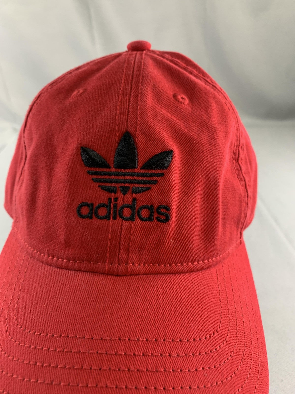 Adidas Originals Hat Cap Strap Back Mens One Size Red Trefoil Embroidered Logo