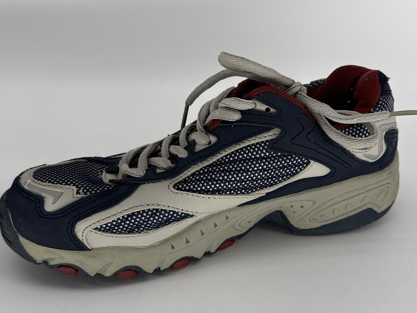PRIMARK essentials Athletic Sneakers Womens 4 Navy Blue Red Mesh Synthetic Lace
