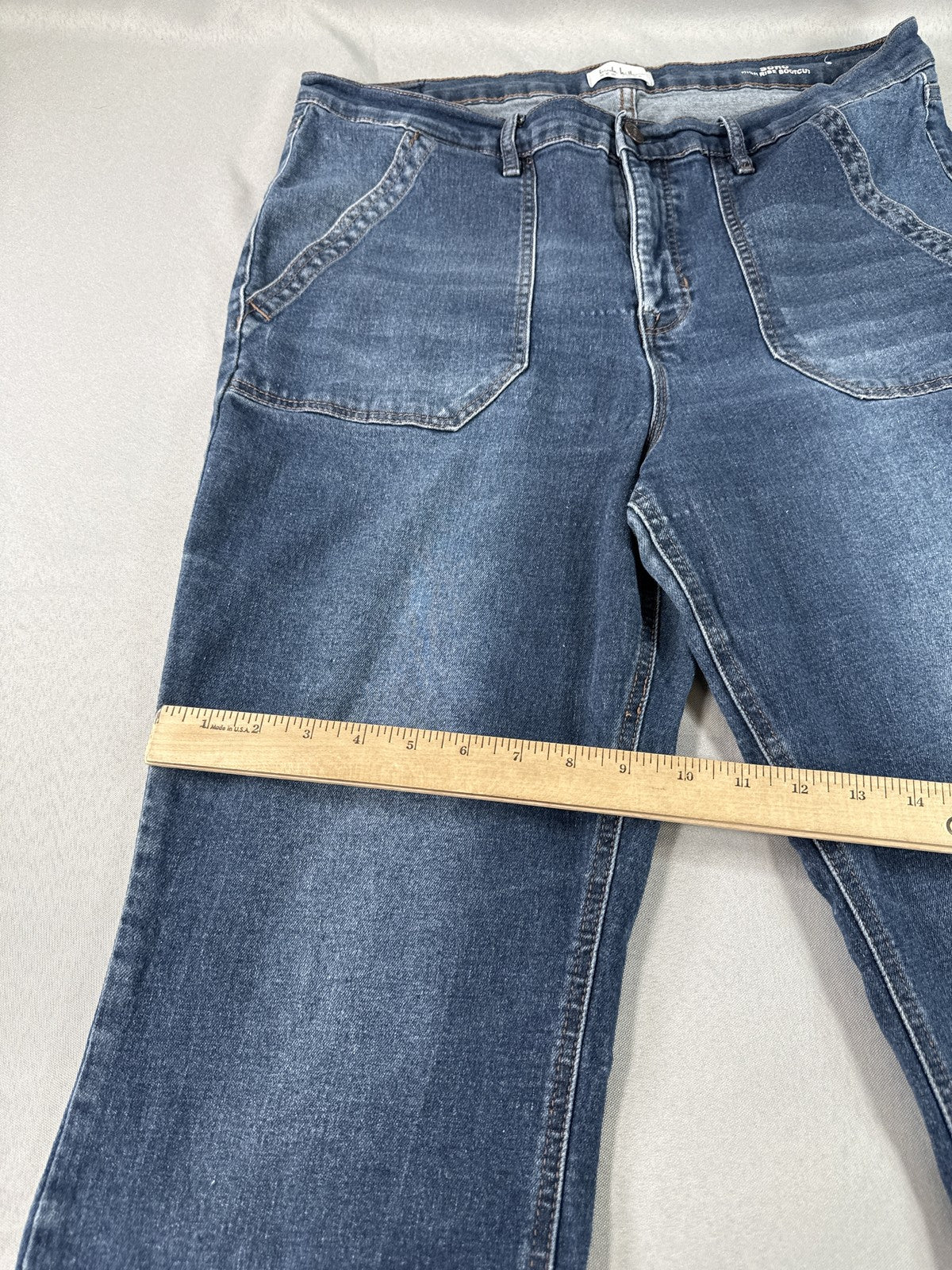 Nicole Miller York SOHO High Rise Slim Ankle Jeans 14 Blue Stretch Denim