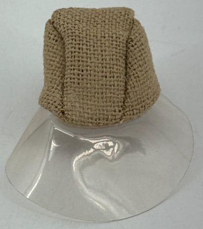 Vintage Barbie Burlap Hat w/ Clear Brim 70s Style Doll Accessory Rare Retro NWT