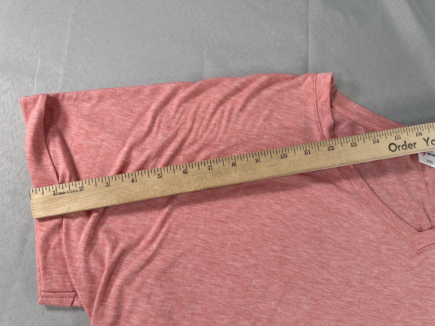 WINOLL Neck Tee Unisex XXL Pink Cotton Blend Relaxed Fit Short Sleeve Solid