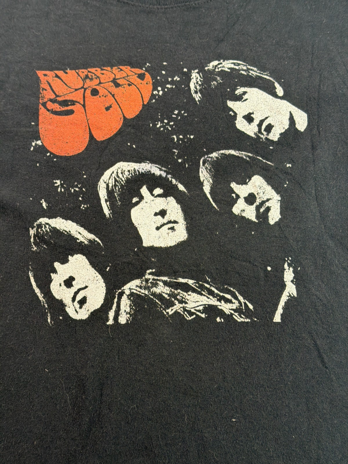 Beatles Rubber Soul Graphic T-Shirt Womens Small Black 100% Cotton Band Tee 2020
