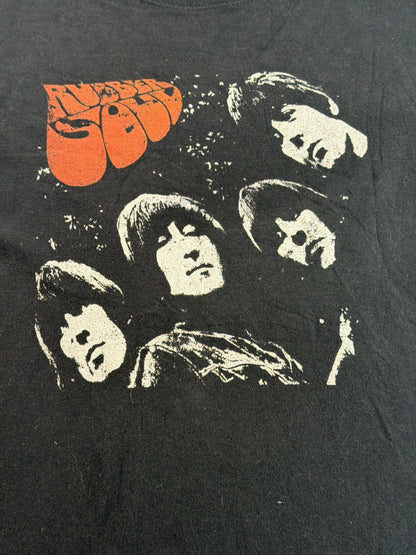 Beatles Rubber Soul Graphic T-Shirt Womens Small Black 100% Cotton Band Tee 2020
