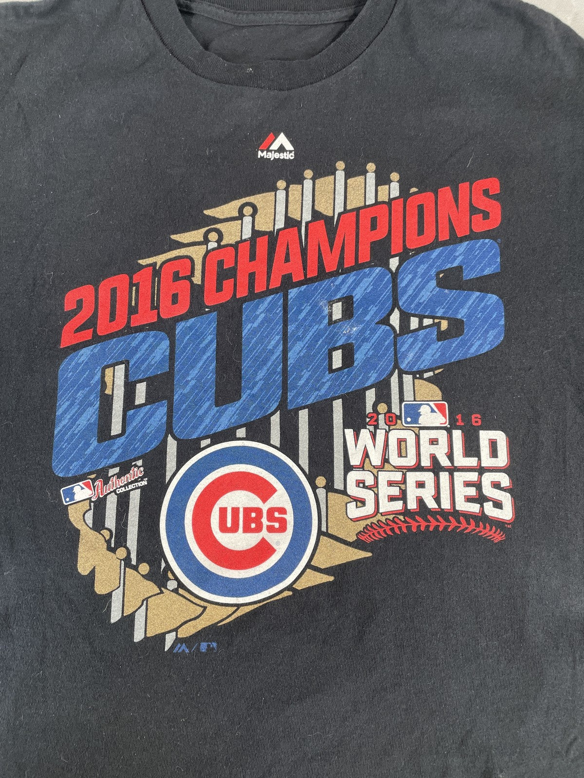 Chicago Cubs Shirt Mens XL MLB Baseball 2016 World Series Champions Majestic Tee