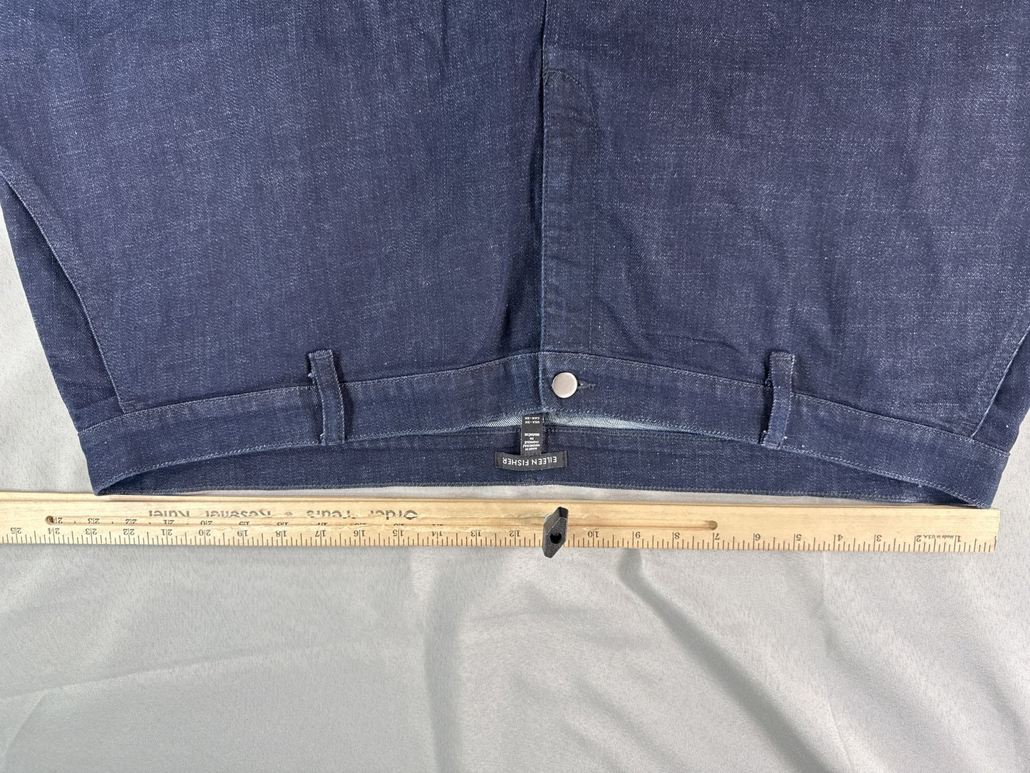 EILEEN FISHER Denim Shorts USA 3X CAN Dark Blue Regular Fit Pocketed Zipper Jean