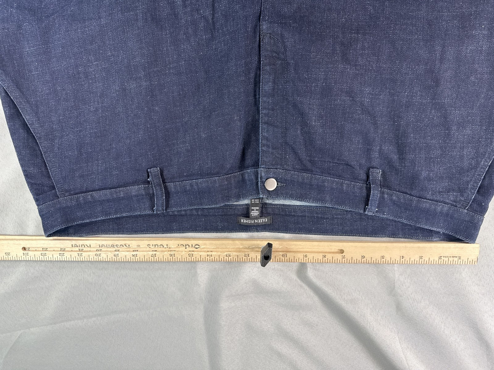 EILEEN FISHER Denim Shorts USA 3X CAN Dark Blue Regular Fit Pocketed Zipper Jean