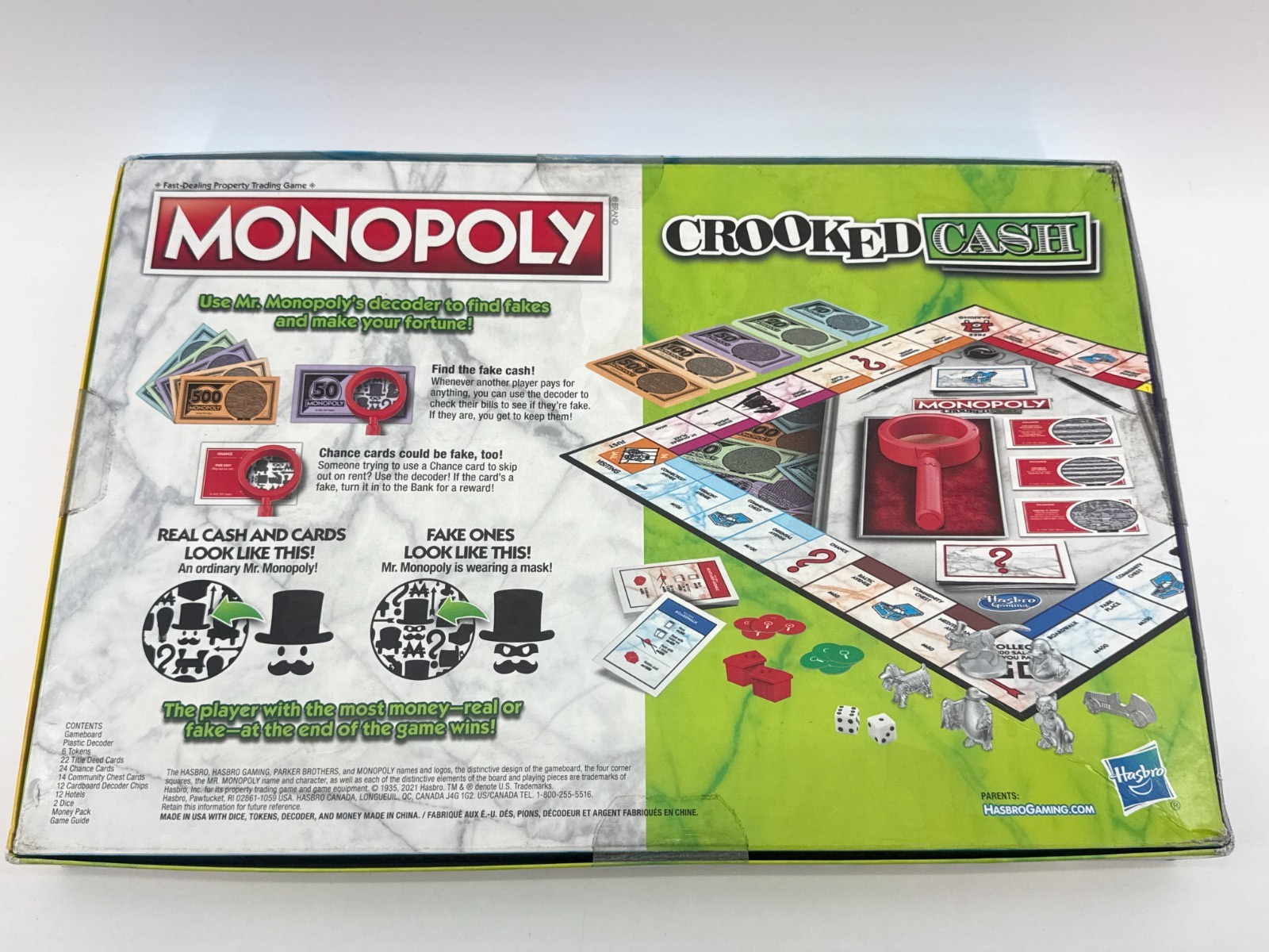 Monopoly Crooked Cash Board Game Hasbro Parker Brothers Complete Family Game