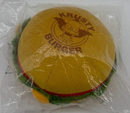 Krusty Burger Plush Hamburger The Simpsons Universal Studios Sealed Collectible