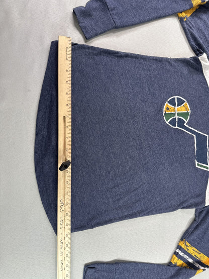 New Era Utah Jazz Long Sleeve Shirt M Navy Blue White Graphic Crewneck