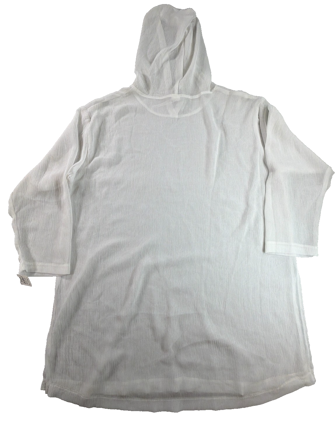 Calvin Klein Swimwear Cover Up Women Medium White Crinkle Hooded NWT Neiman Marc